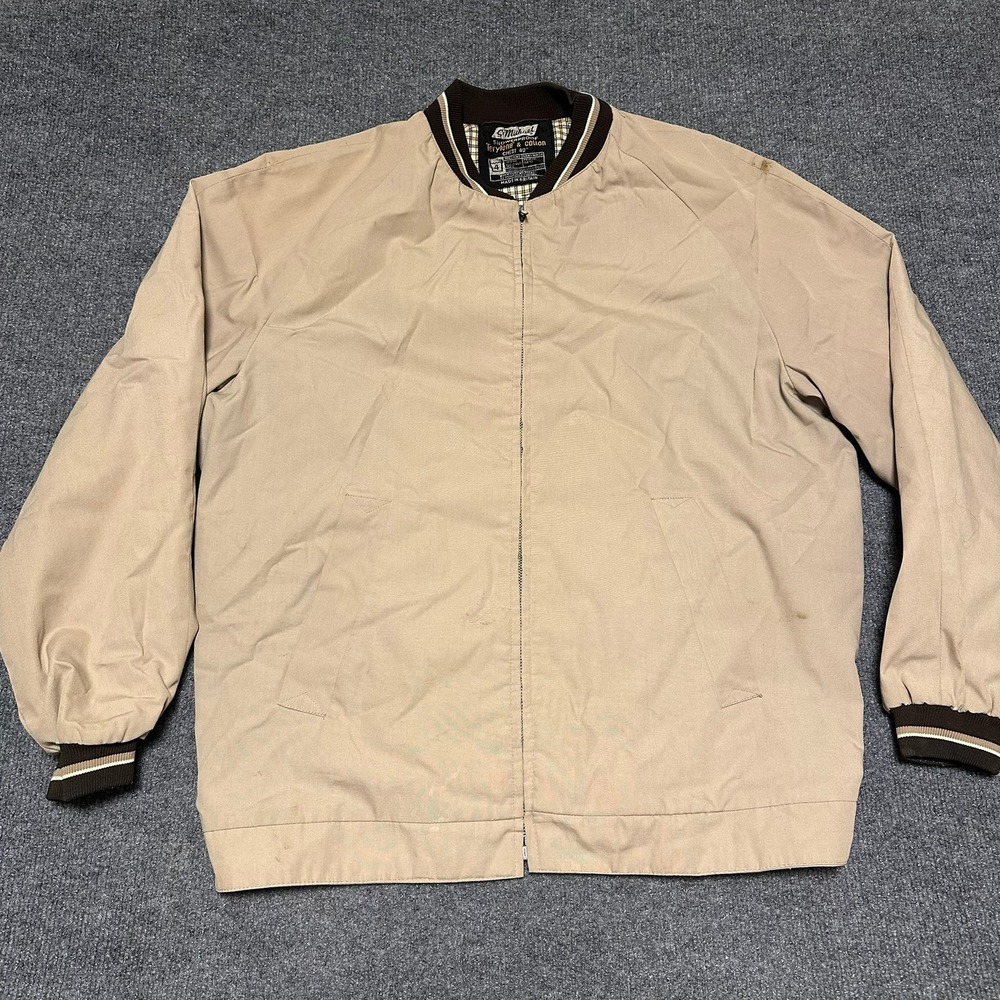 St Michael Vintage Harrington Jacket Tan Beige Bomber Made in Britain Chest 40